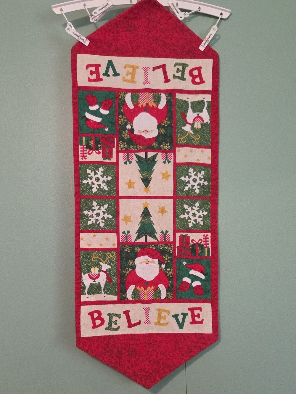 Essential Home Holiday 'Believe' Table Runner Christmas Santa